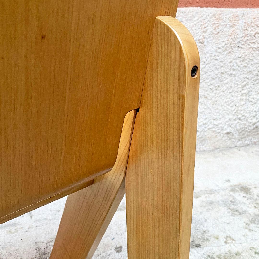 Italian Mid Century Wood Set of Peota Chairs by Gigi Sabadin for Stilwood, 1970s 7