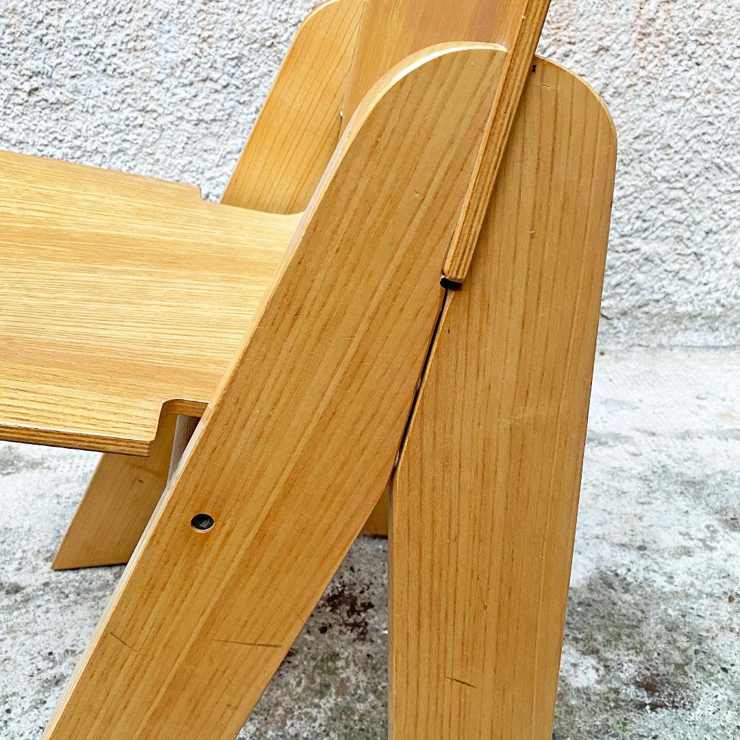 Italian Mid Century Wood Set of Peota Chairs by Gigi Sabadin for Stilwood, 1970s 8