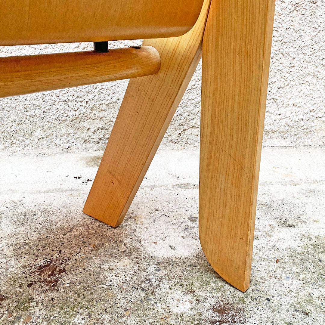 Italian Mid Century Wood Set of Peota Chairs by Gigi Sabadin for Stilwood, 1970s 10