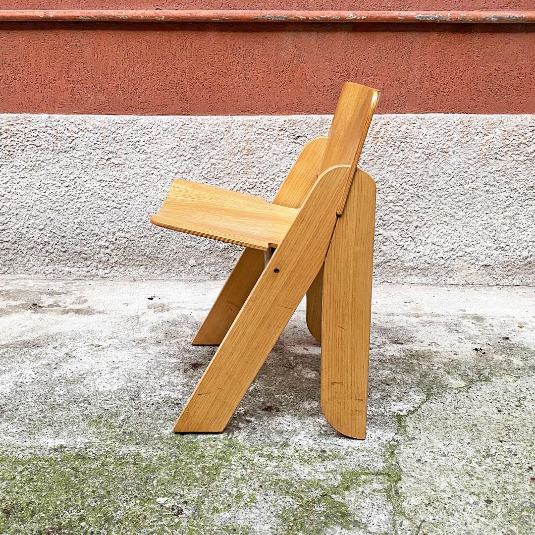 Italian Mid Century Wood Set of Peota Chairs by Gigi Sabadin for Stilwood, 1970s 2