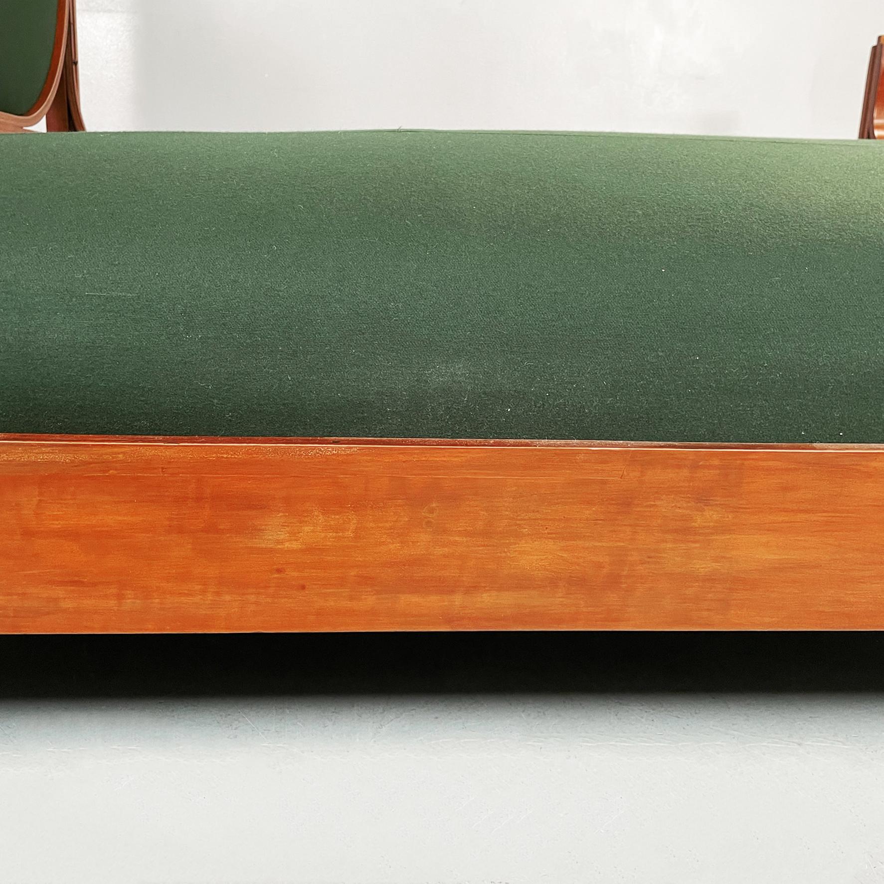 Italian midcentury Wooden and green fabric double bed L12 by Fulvio Raboni, 1959 For Sale 10