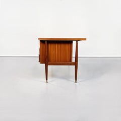 Italian Mid-Century Wooden and Plastic Desk by Schirolli Mantova, 1970s