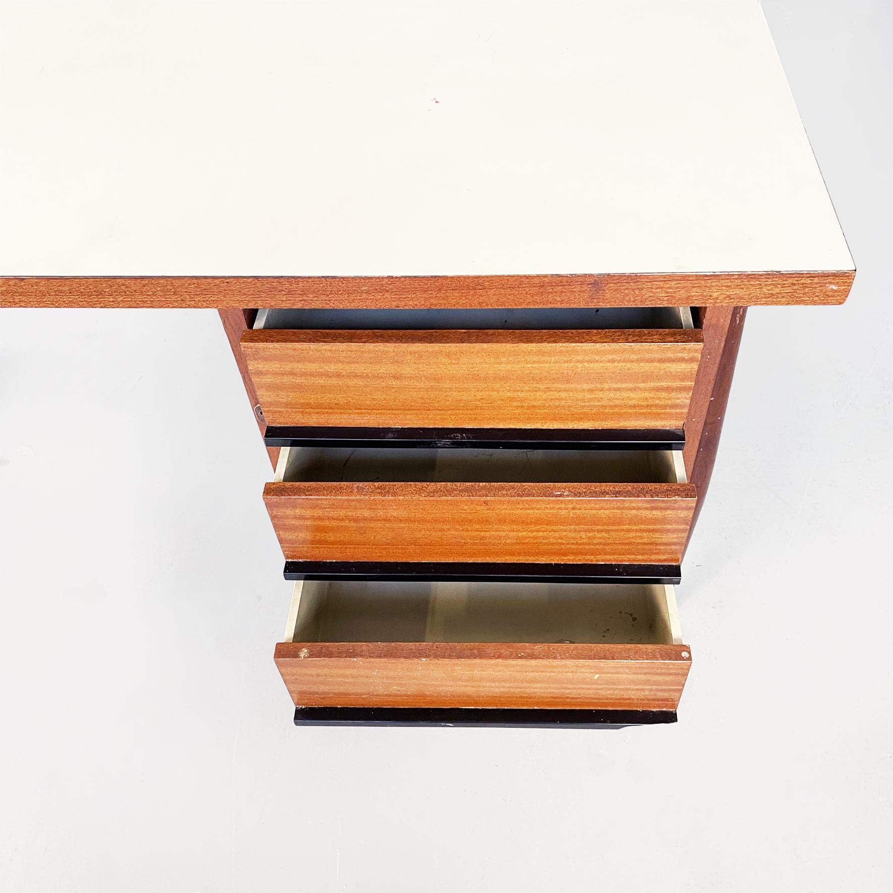 Italian Mid-Century Wooden and Plastic Desk by Schirolli Mantova, 1970s 1