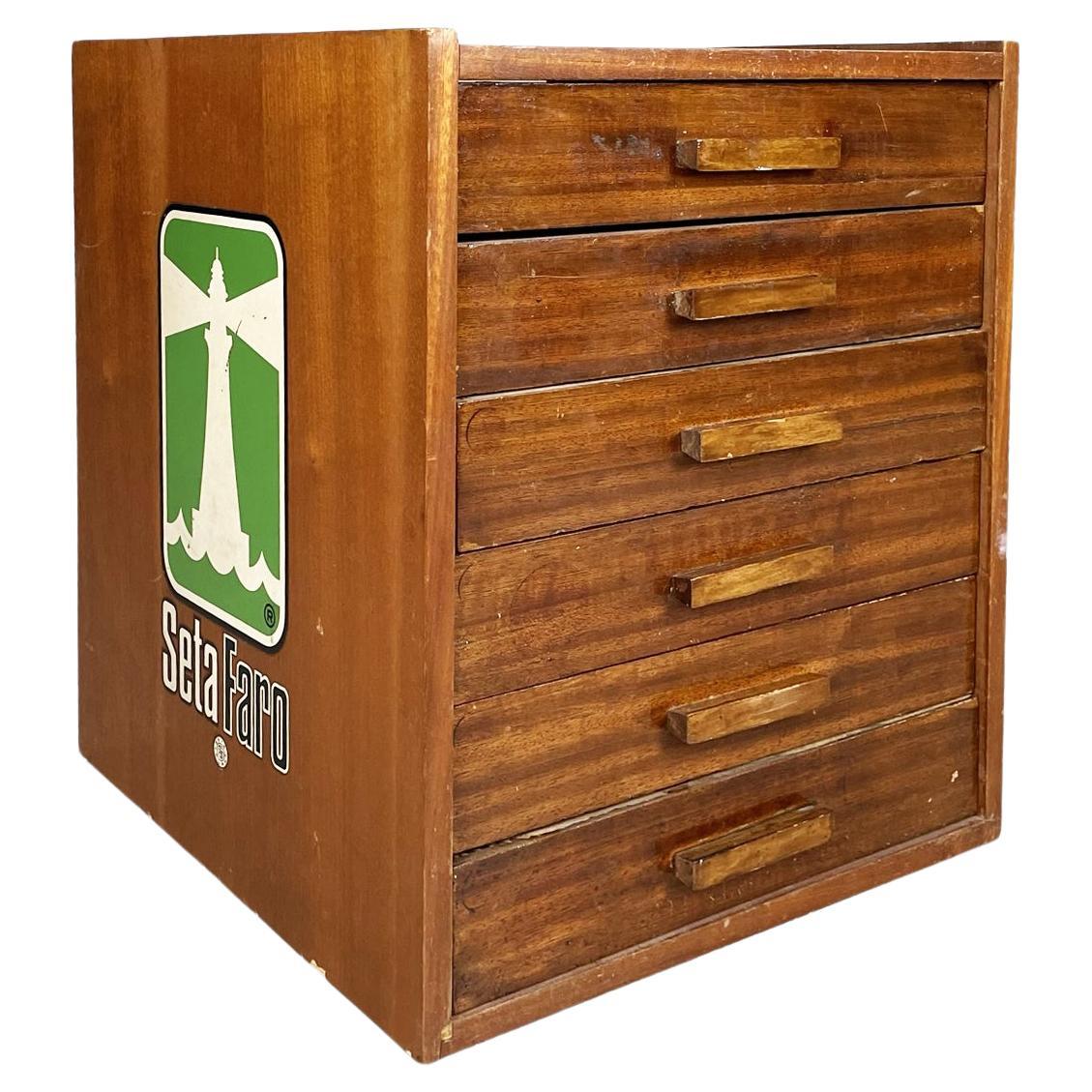 Italian mid-century Wooden chest of drawers for tailoring by Filofort, 1940s For Sale