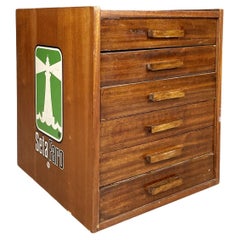 Cassettiera in legno per sartoria italiana di Filofort, anni '40
