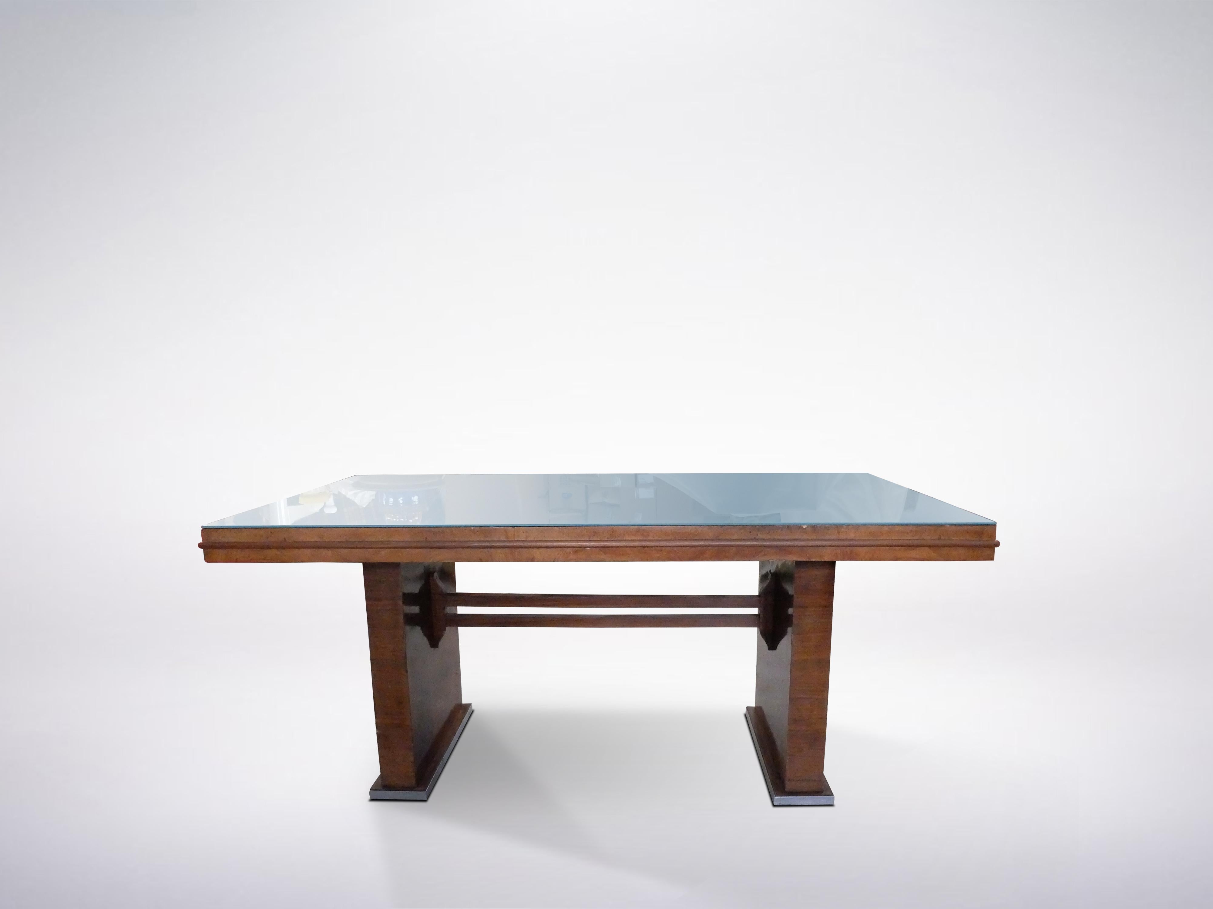 Italian Mid Century Wooden Desk With Blue Gl Table Top Italian Mid Century Wooden Desk With Blue Gl Table Top