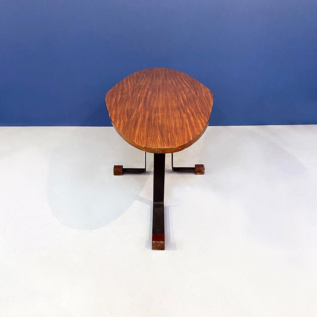 Milieu du XXe siècle Table basse elliptique italienne en bois du milieu du siècle dernier par I. Ponte San Pietro, années 1960 en vente