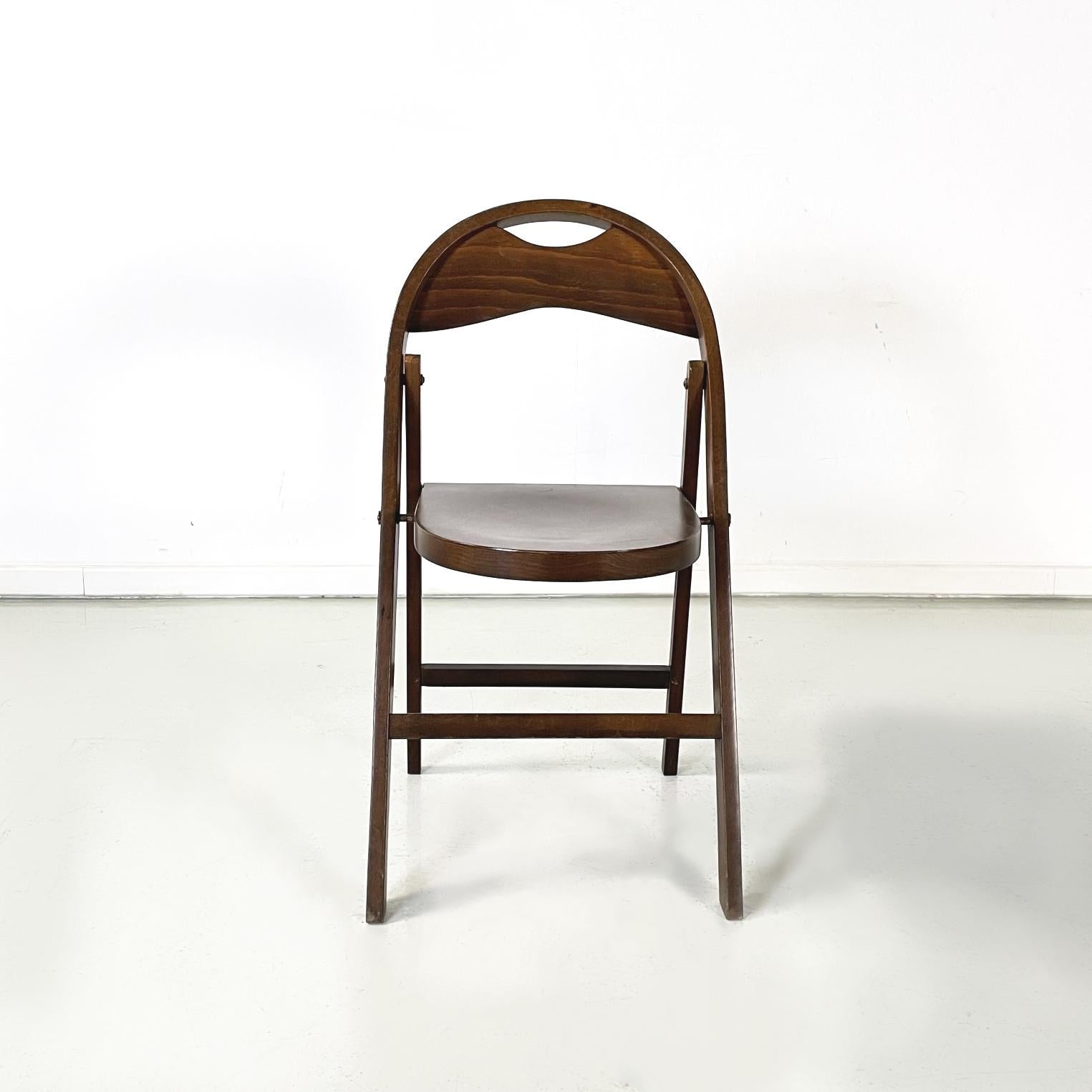 Mid-Century Modern Italian Midcentury Wooden Folding Chairs Tric by Castiglioni, 1960s