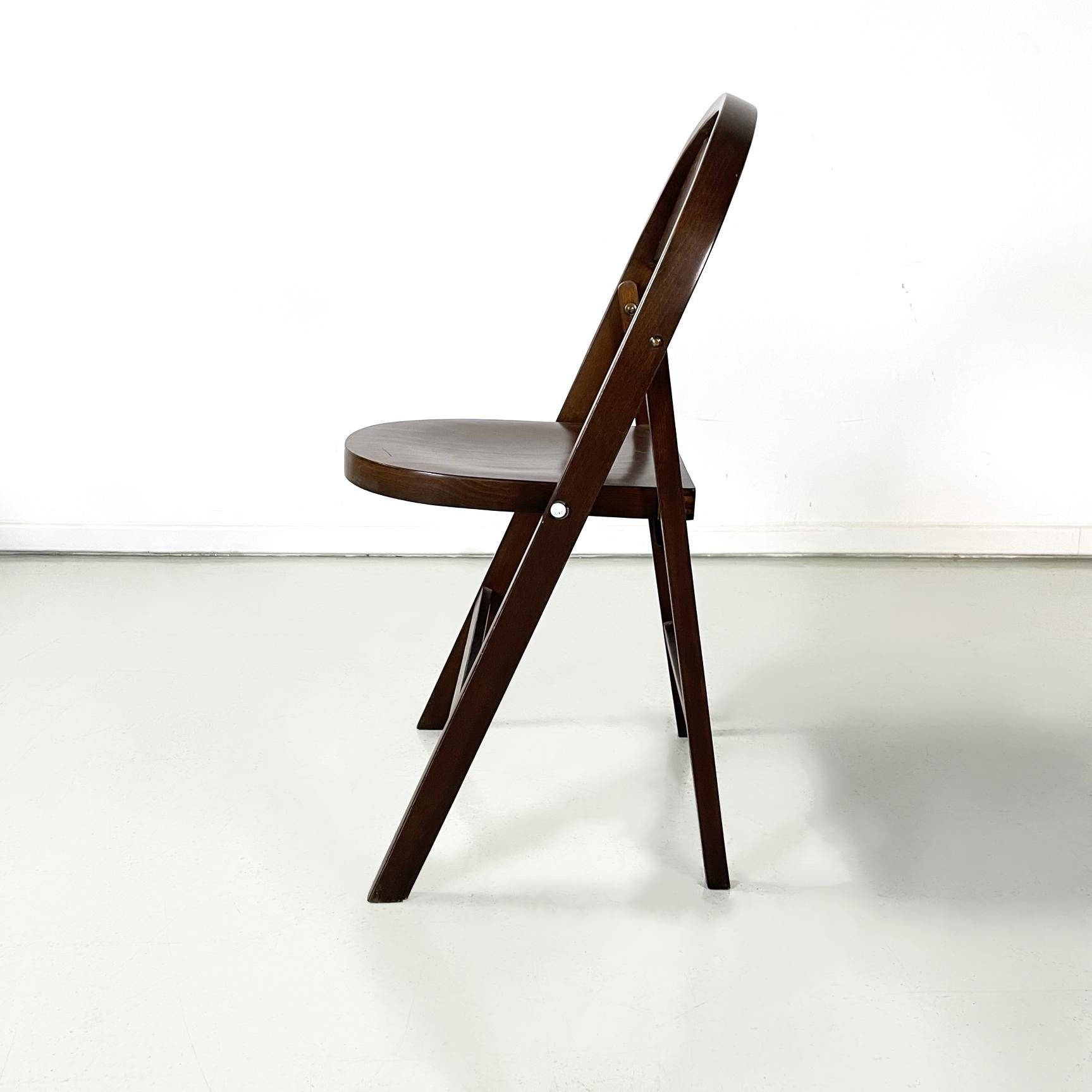 Italian Midcentury Wooden Folding Chairs Tric by Castiglioni, 1960s In Good Condition In MIlano, IT
