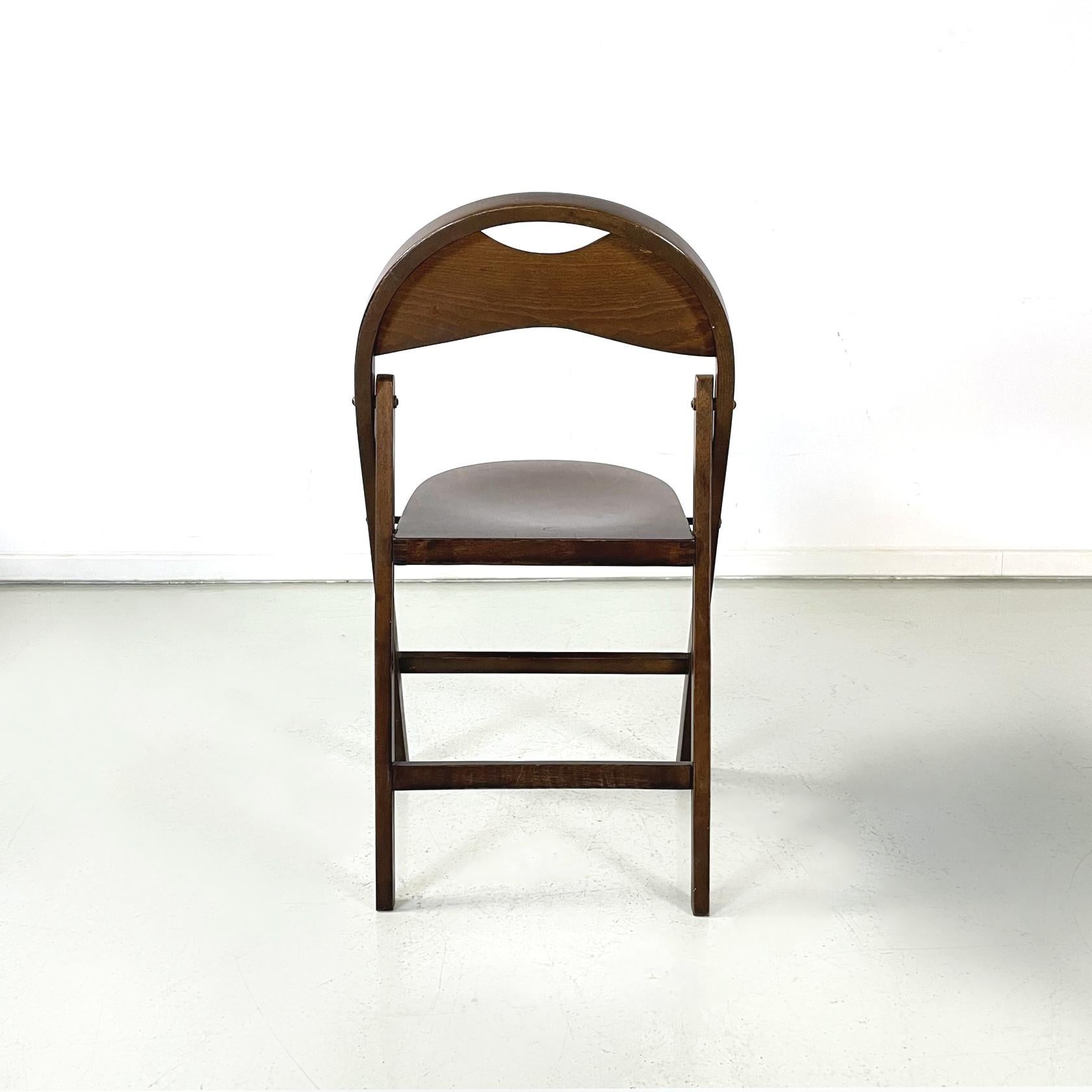 Mid-20th Century Italian Midcentury Wooden Folding Chairs Tric by Castiglioni, 1960s