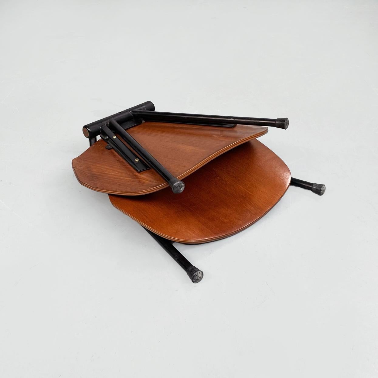 Italian Mid-Century Wooden N Black Steel S88 Chairs by Borsani for Tecno, 1955 2