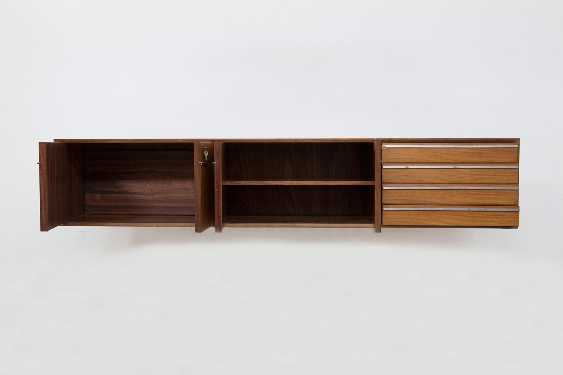 Mid-Century Modern Italian Mid-Century Wooden Sideboard For Sale