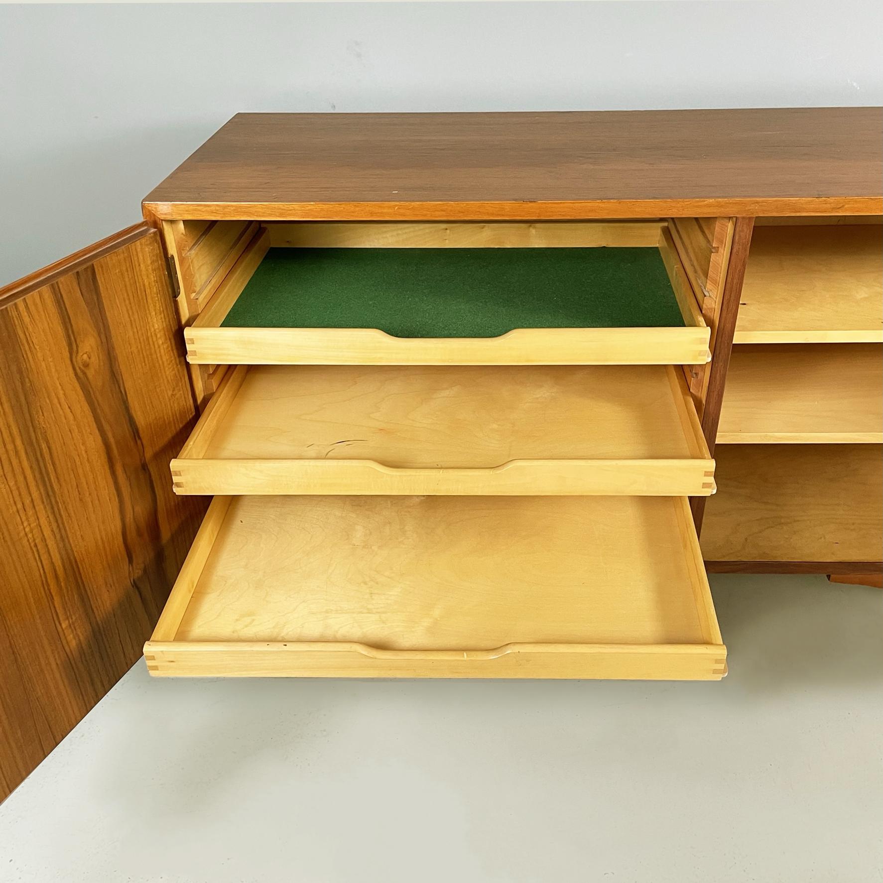 Italian Midcentury Wooden Sideboard with Drawer and Shelves, 1960s For Sale 4