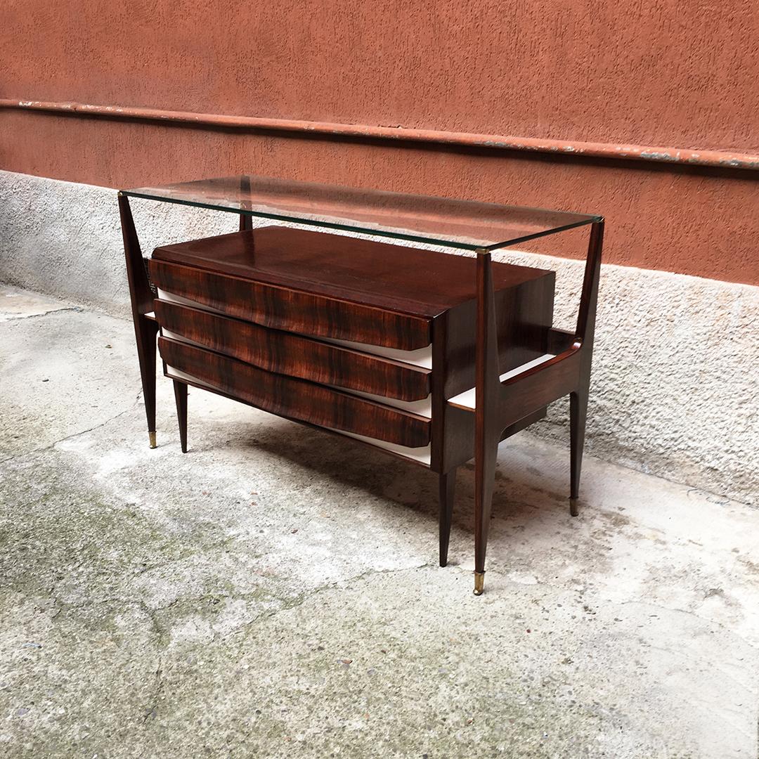 Mid-Century Modern Italian Midcentury Wooden Sideboard with Drawers in Style of Ico Parisi, 1950s