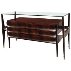 Italian Midcentury Wooden Sideboard with Drawers in Style of Ico Parisi, 1950s