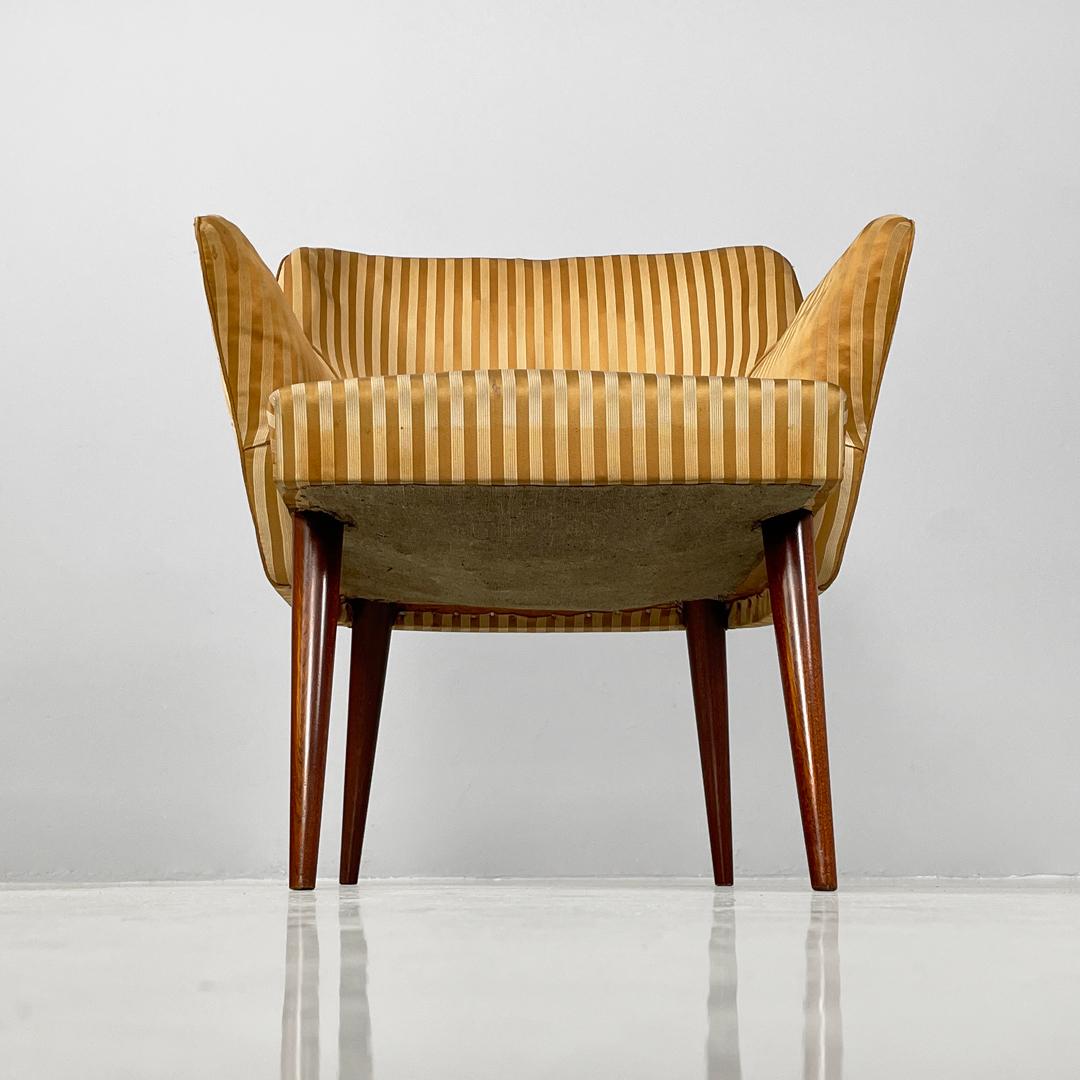 Sillones italianos de madera a rayas de mediados de siglo, años 50 en venta 4