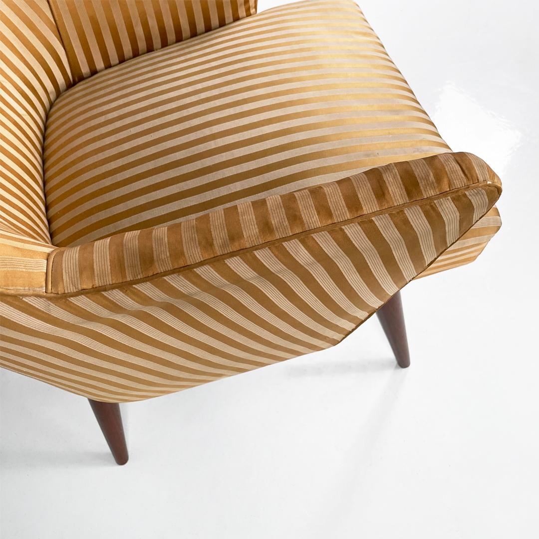 Sillones italianos de madera a rayas de mediados de siglo, años 50 en venta 12
