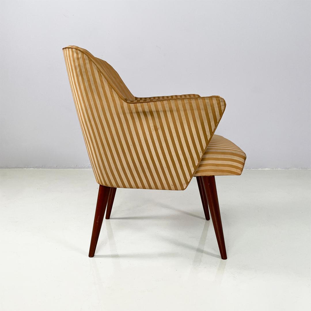 Sillones italianos de madera a rayas de mediados de siglo, años 50 mediados del siglo XX en venta