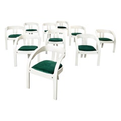 Italian Mid-Century Wooden velvet Chairs Elisa by Bassi for Poltronova, 1960s