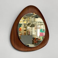 Specchio da parete in legno italiano di metà secolo di Campo e Graffi per Home Torino, anni '50