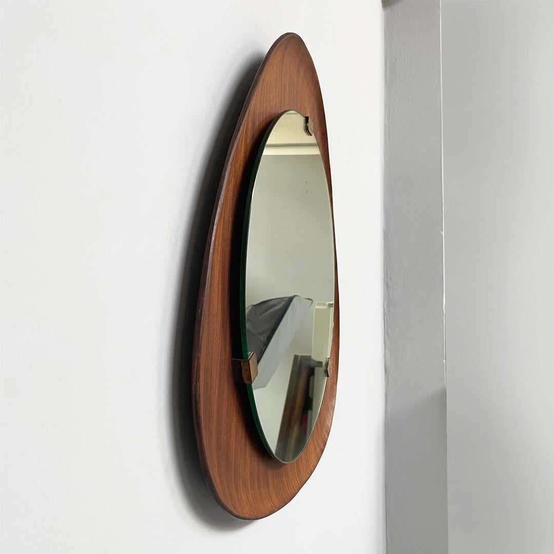Mid-Century moderno Specchio da parete in legno italiano di metà secolo di Campo e Graffi per Home Torino, anni '50 in vendita