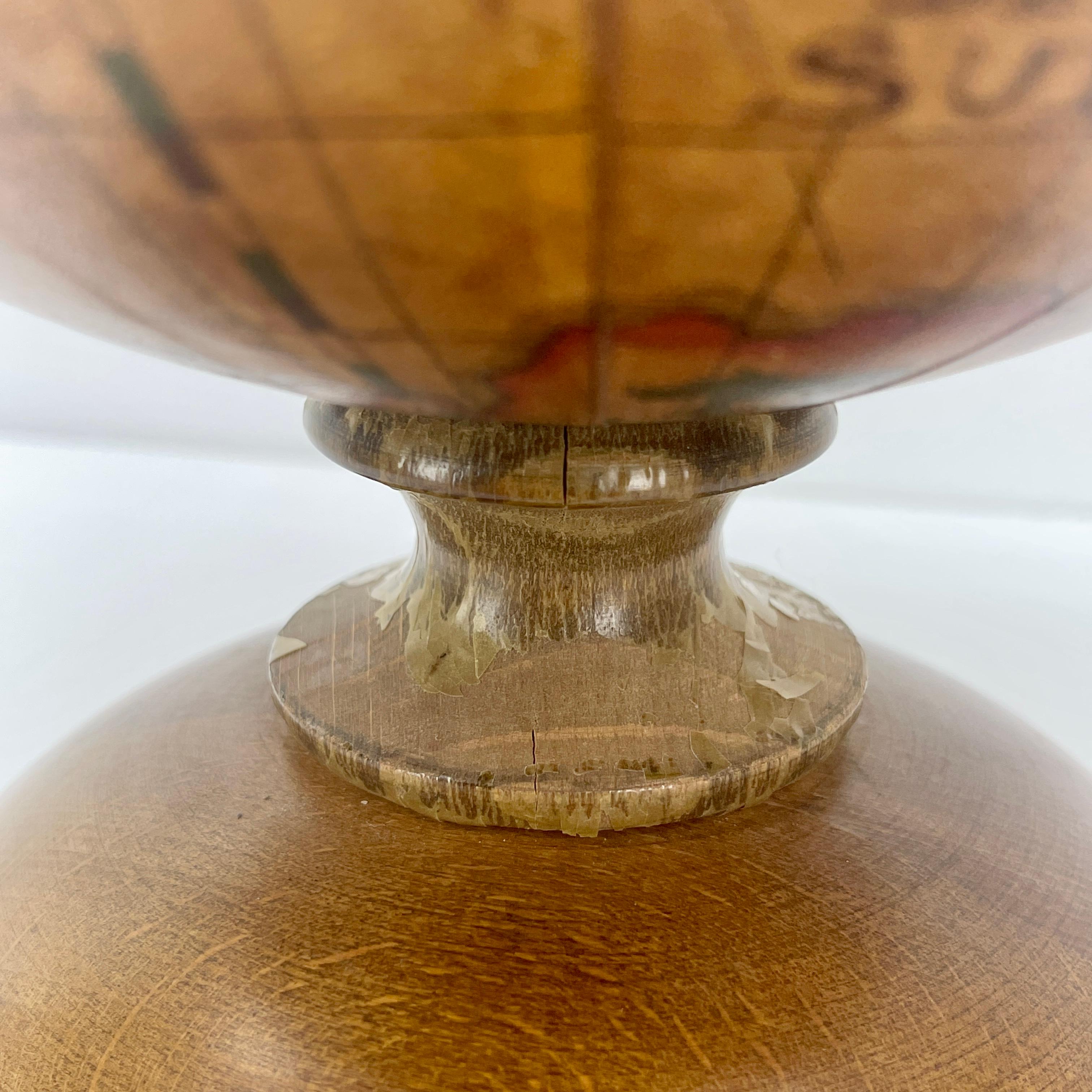 Italian Mid Century World Globe Ice Bucket on a Wooden Stand 8