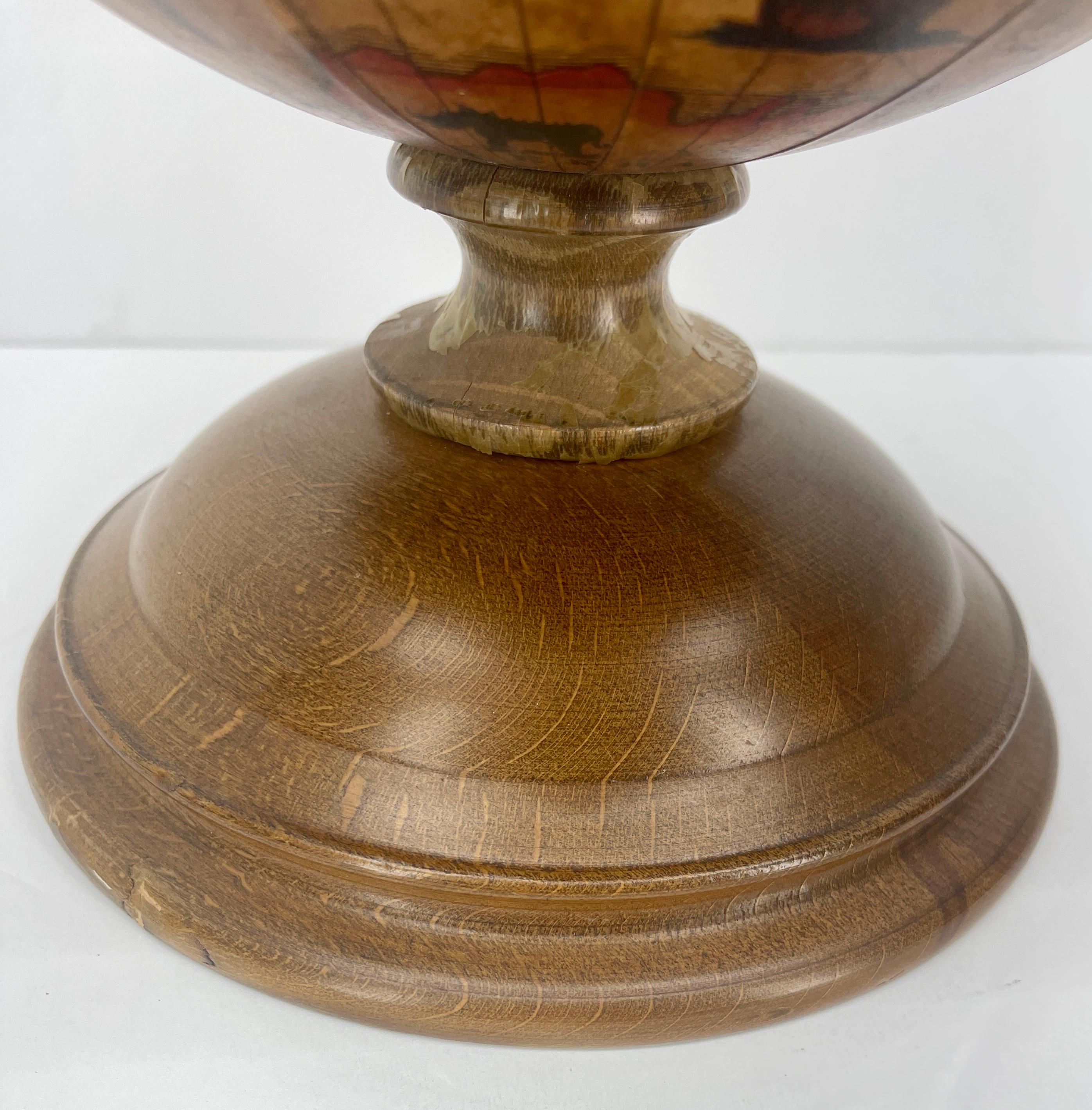 Mid-20th Century Italian Mid Century World Globe Ice Bucket on a Wooden Stand