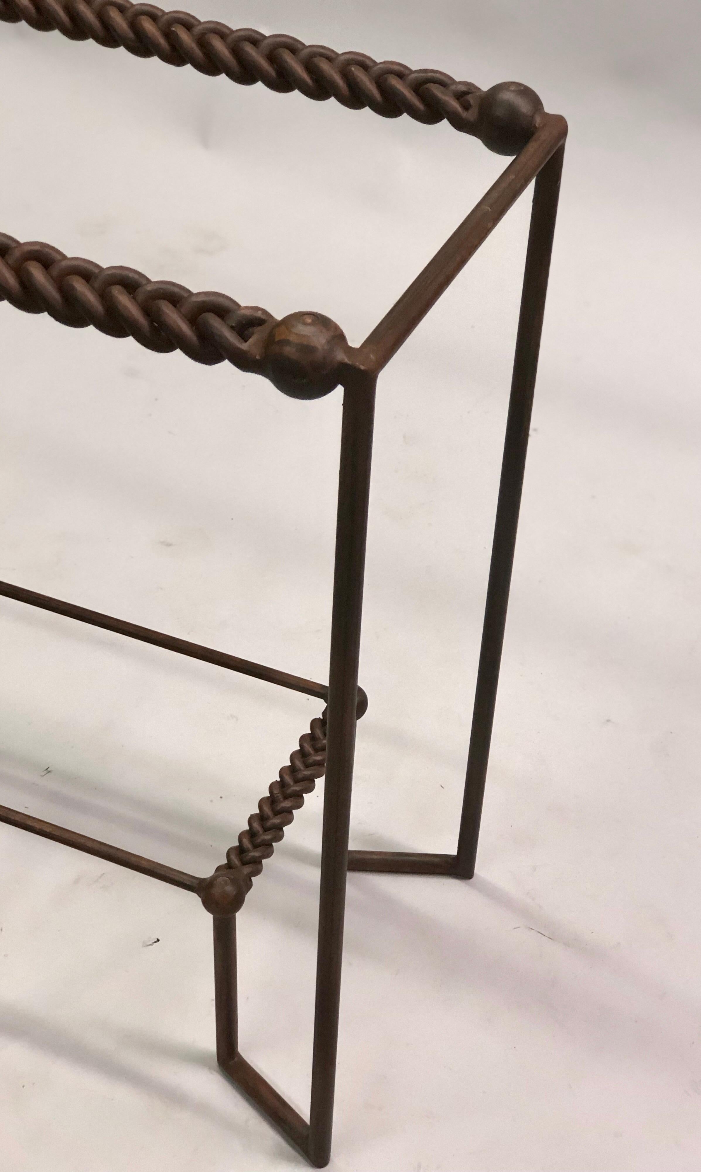 Italian Mid-Century Modern Wrought and Braided Iron Console by Giovanni Banci In Good Condition In New York, NY