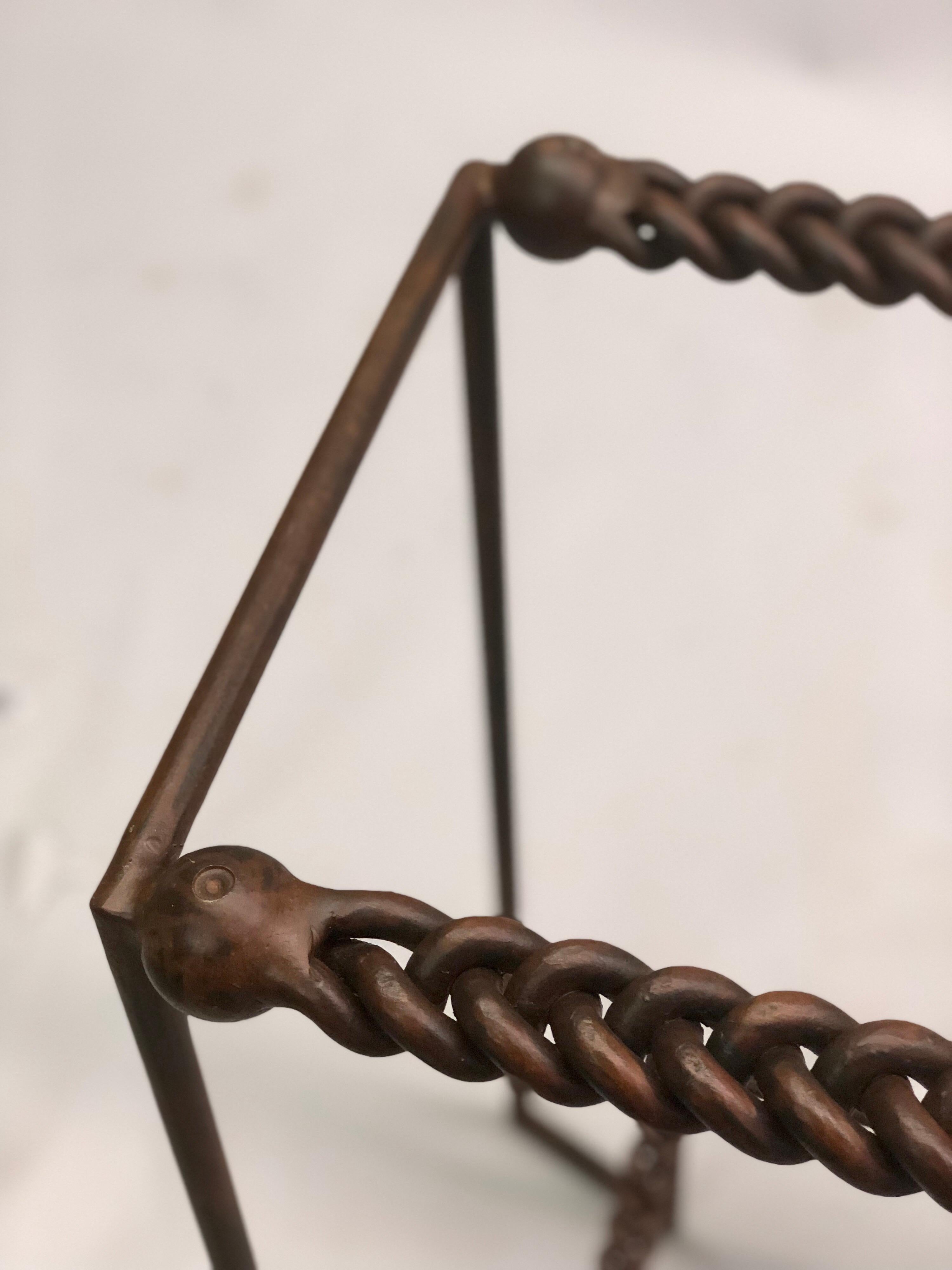 20th Century Italian Mid-Century Modern Wrought and Braided Iron Console by Giovanni Banci