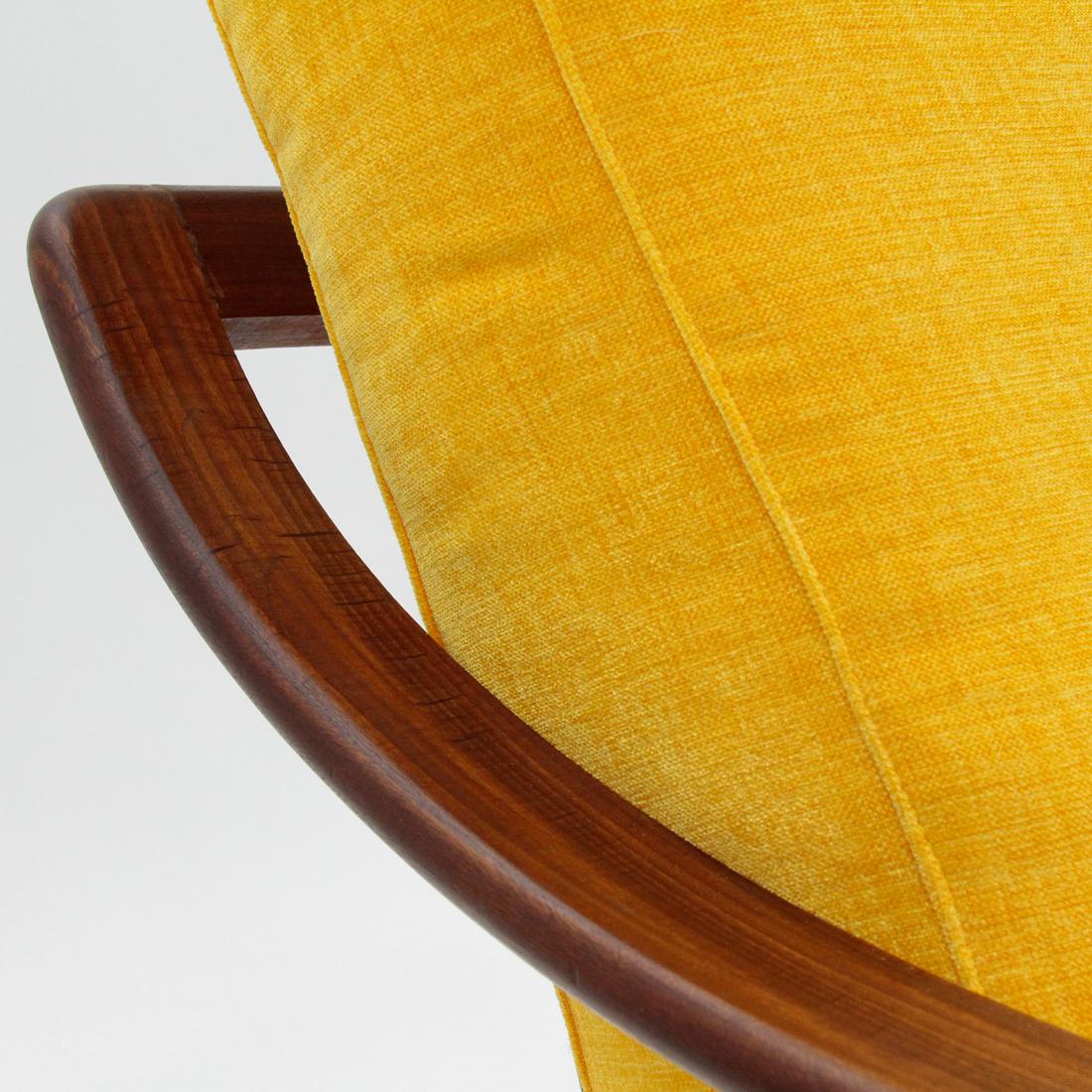 Italian Midcentury Yellow Armchair, 1960s 5