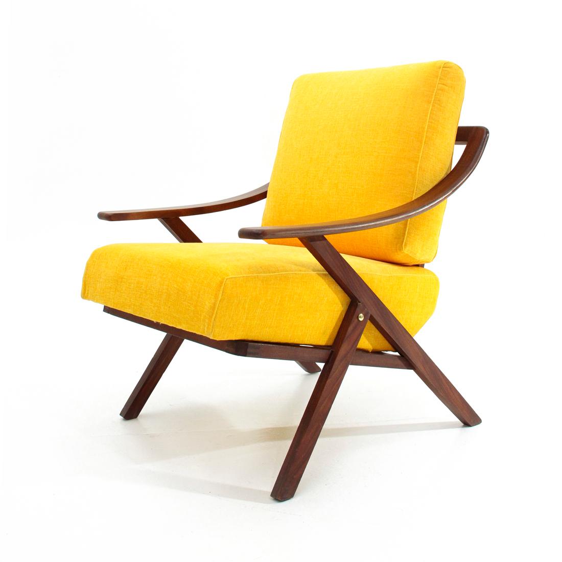 Mid-Century Modern Italian Midcentury Yellow Armchair, 1960s