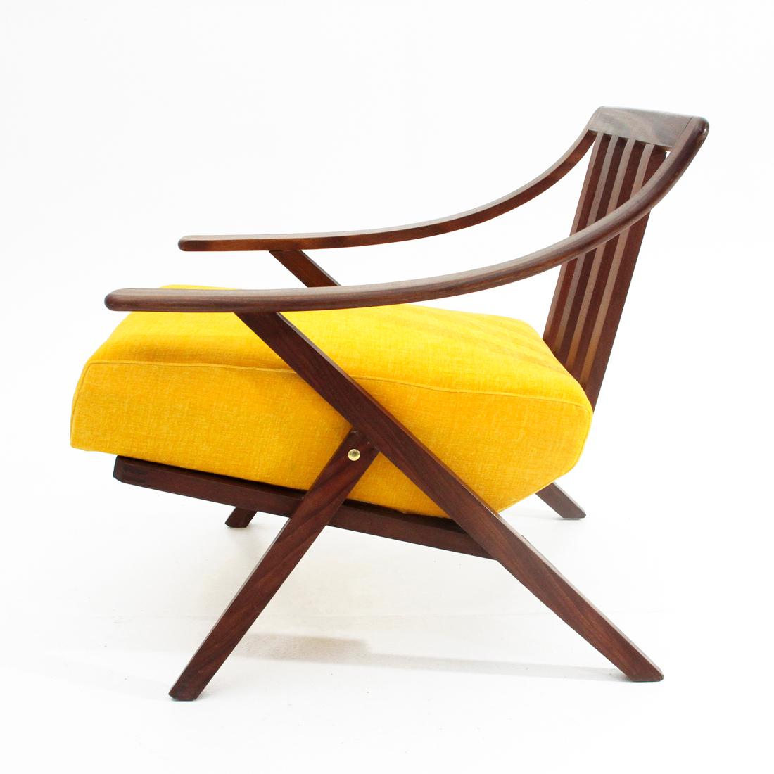 Mid-20th Century Italian Midcentury Yellow Armchair, 1960s