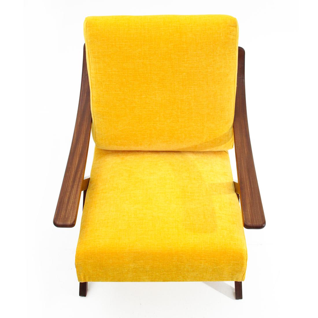 Italian Midcentury Yellow Armchair, 1960s 2