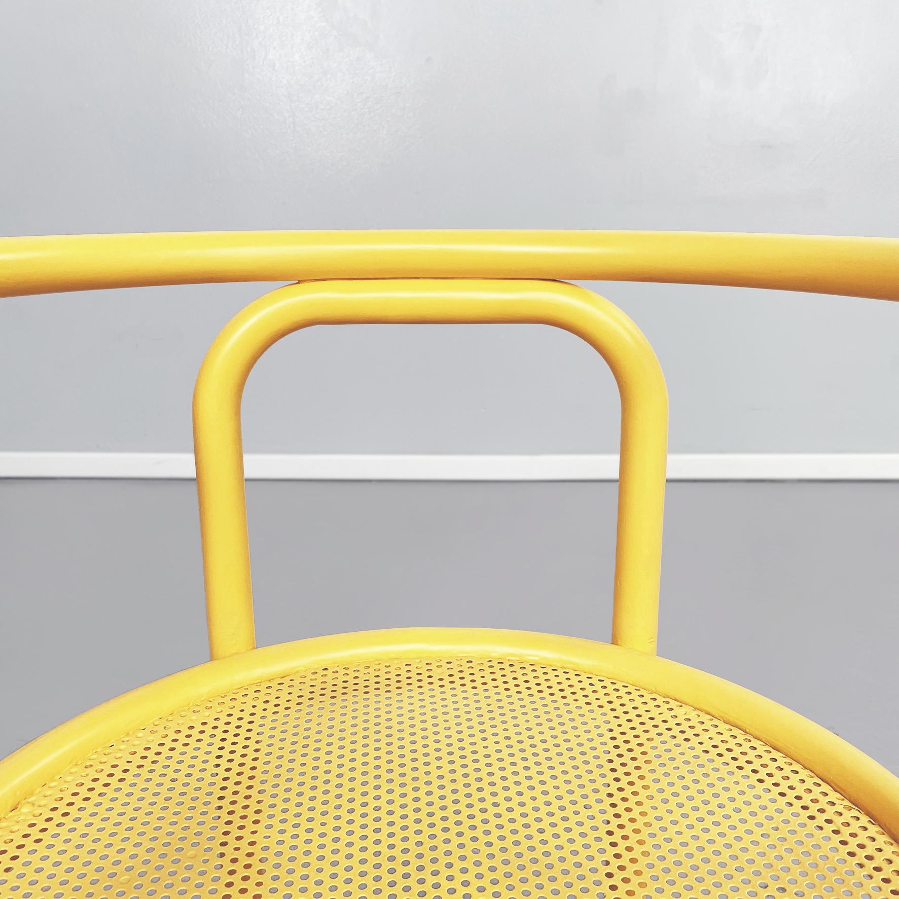 Metal Italian Mid-Century Yellow Chairs Locus Solus by Gae Aulenti Poltronova, 1960s