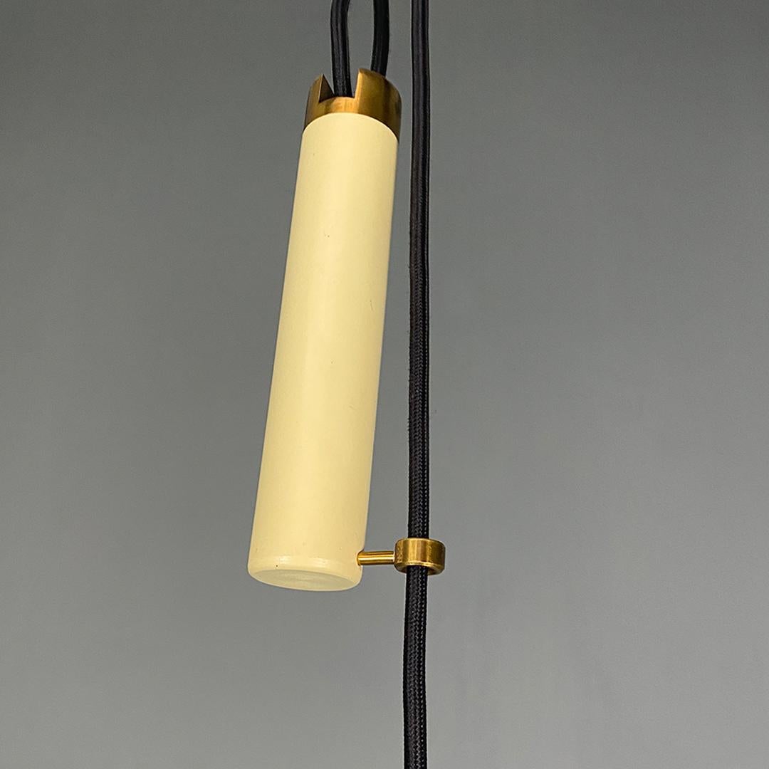 Italian mid century yellow metal, brass chandelier with up and down method 1960s For Sale 4