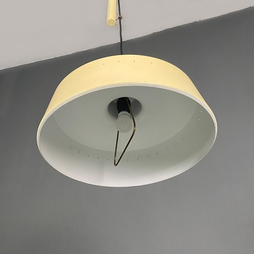 Metal Italian mid century yellow metal, brass chandelier with up and down method 1960s For Sale