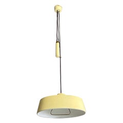 Italian mid century yellow metal, brass chandelier with up and down method 1960s Italian mid century yellow metal, brass chandelier with up and down method 1960s