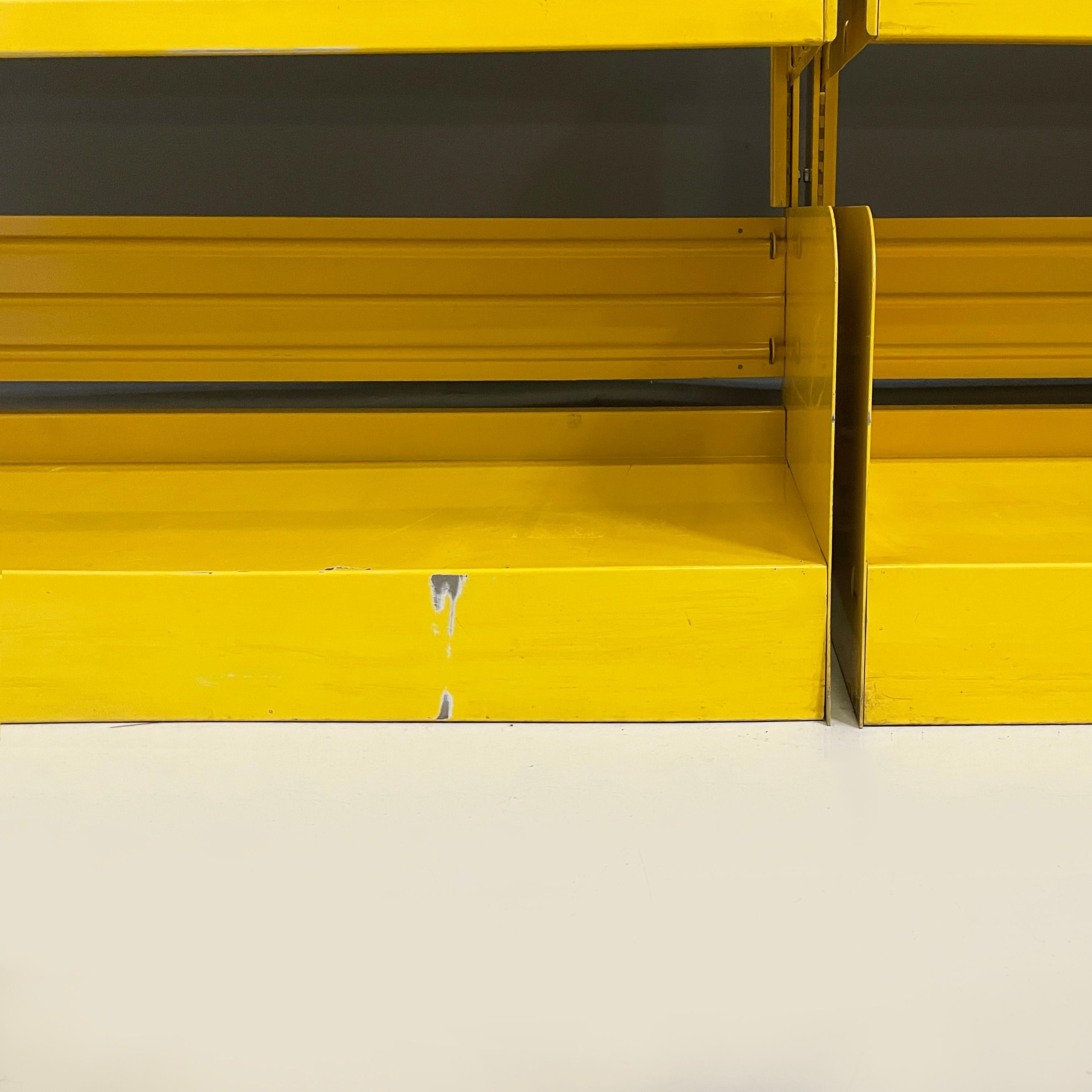 Italian mid-century Yellow metal modular bookcase Congresso by Lips Vago, 1960s For Sale 11