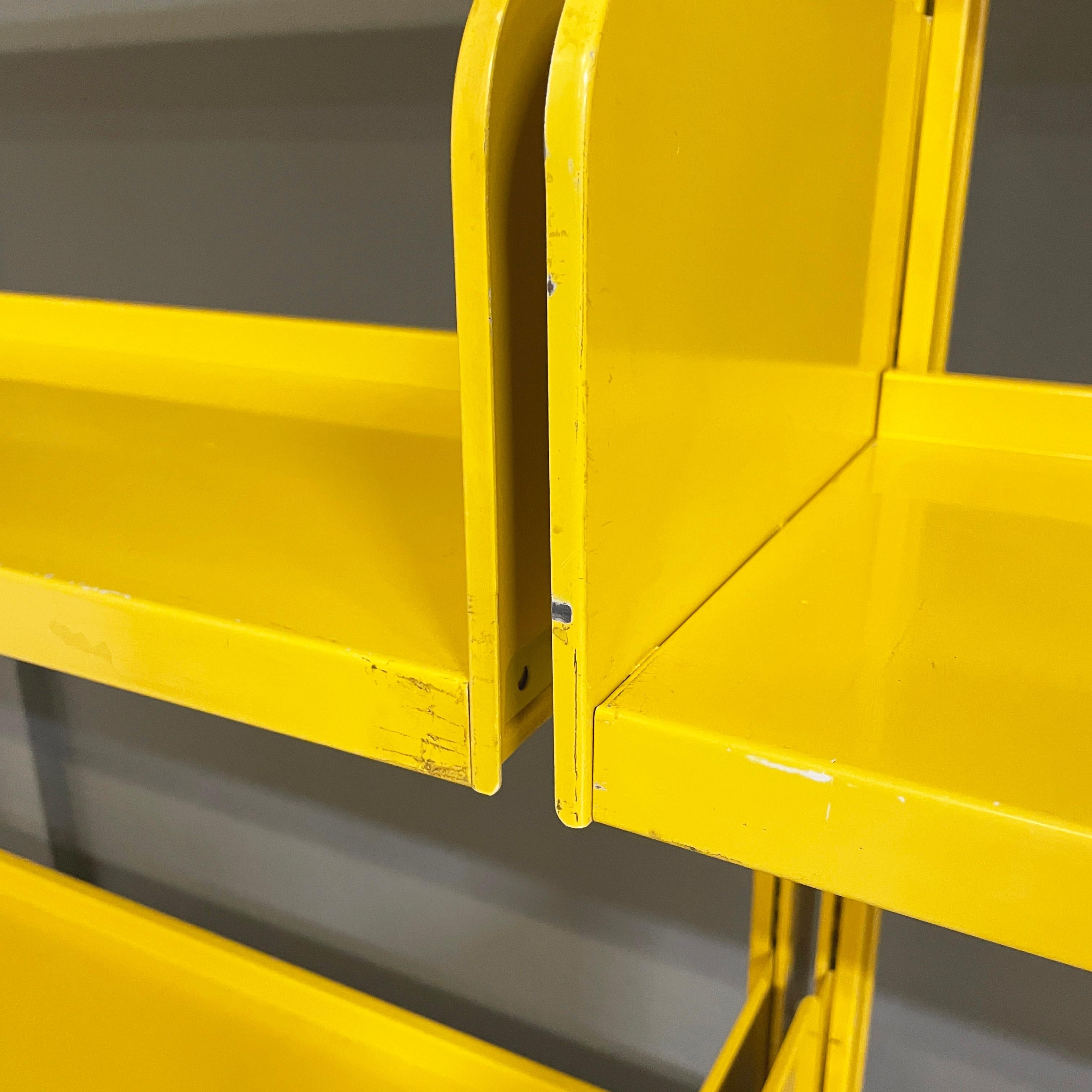 Italian mid-century Yellow metal modular bookcase Congresso by Lips Vago, 1960s For Sale 3
