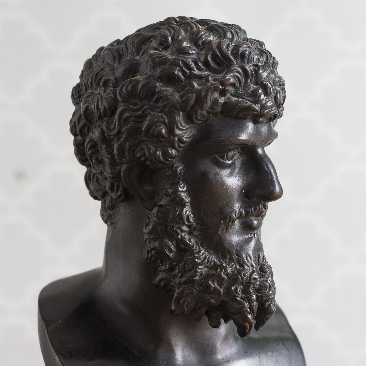 Classical Roman Italian Mid-Nineteenth Century Bronze Bust of Lucius Verus For Sale