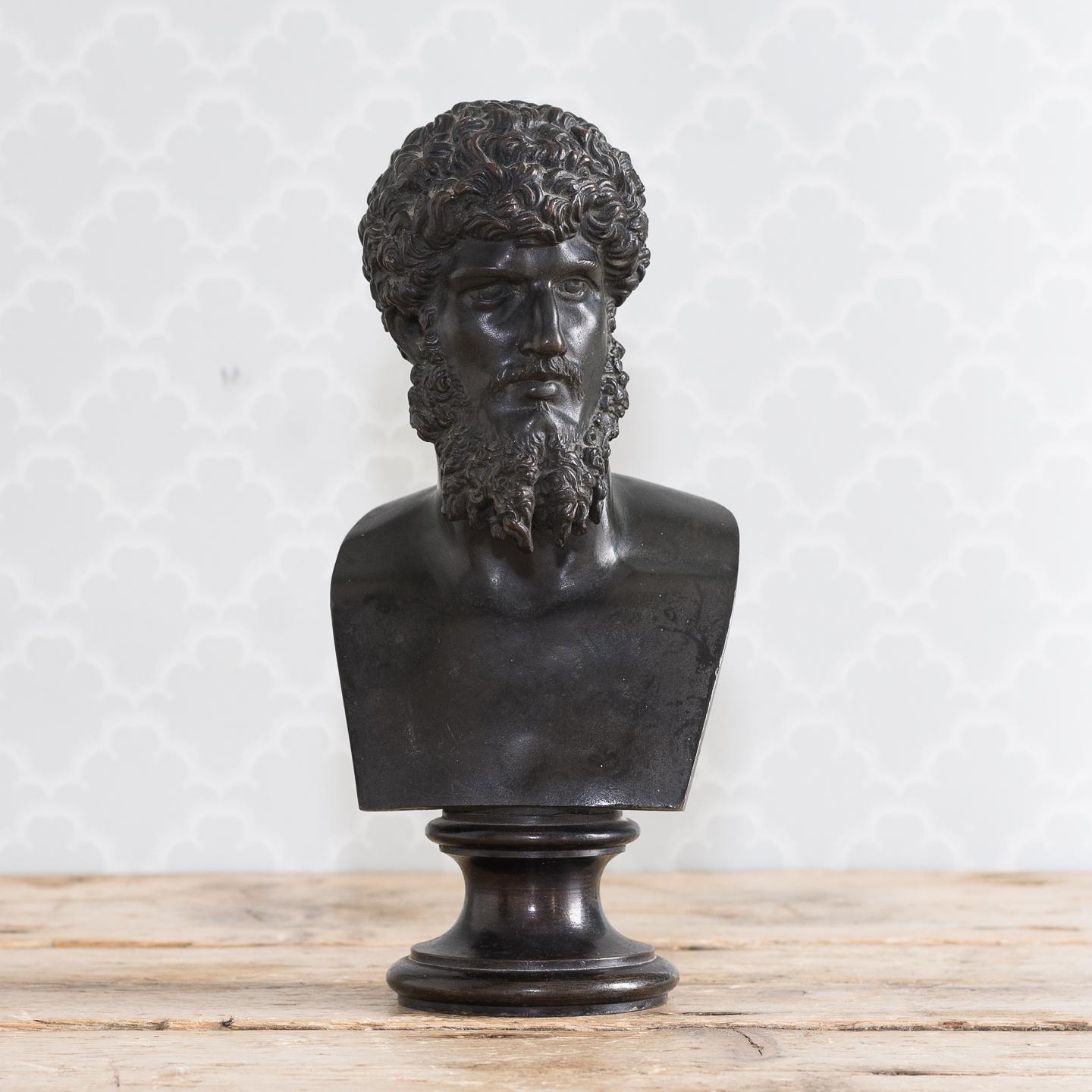 Italian Mid-Nineteenth Century Bronze Bust of Lucius Verus In Good Condition For Sale In London, GB