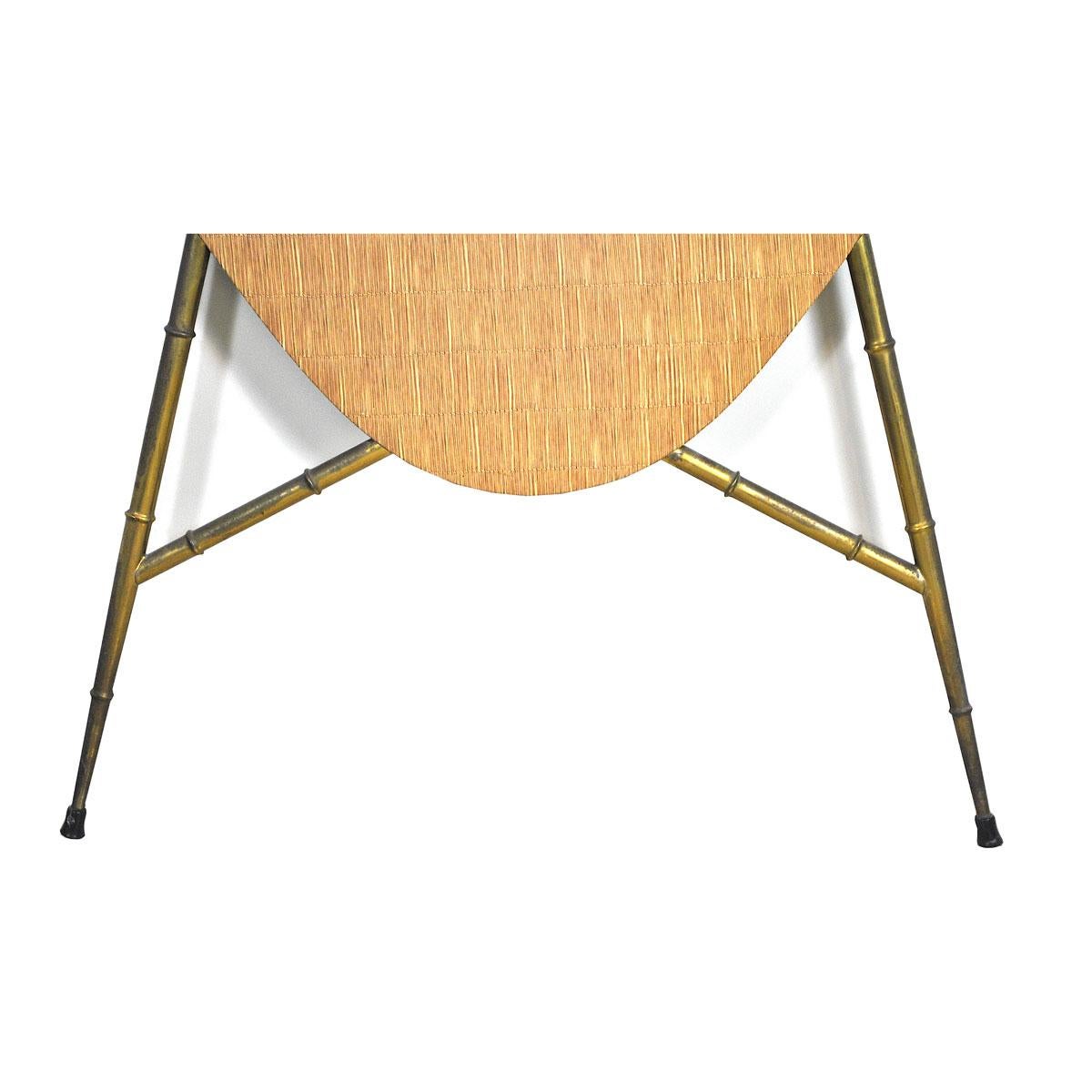 Italian Midcentury 1960s Consolle in Brass and Wood For Sale 5