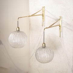 Italian midcentury wall lights in brass mid Fifties ( Tommaso Barbi )