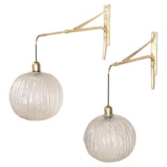 Retro Italian midcentury wall lights in brass mid Fifties ( Tommaso Barbi )