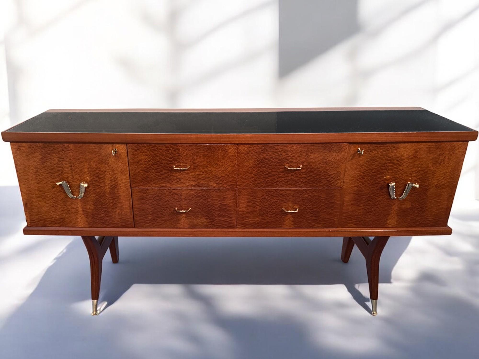 Italiano Credenza Amboyna Briar di Vittorio Dassi, 1950 in vendita