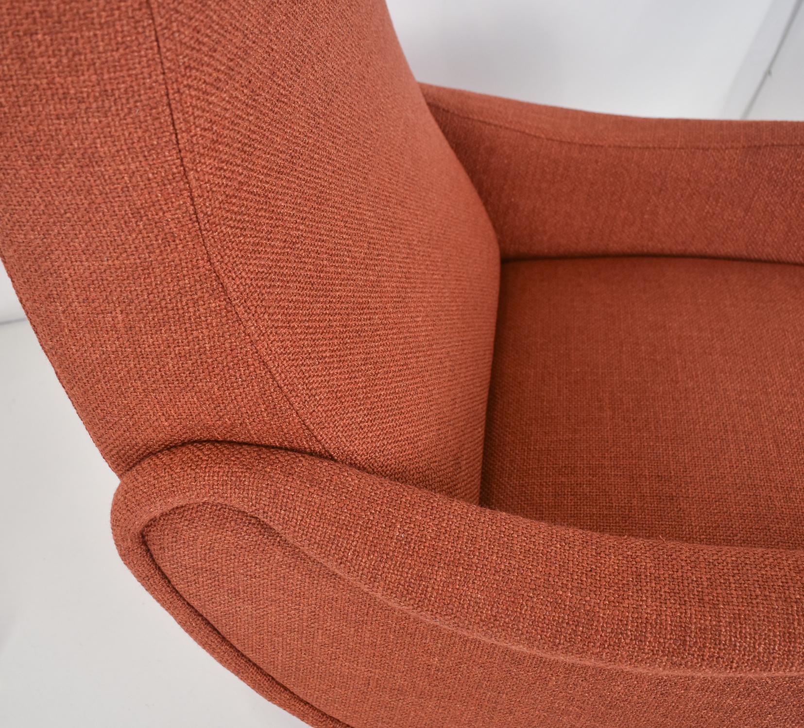 Italian Midcentury Armchair in the Style of Marco Zanuso  , reupholstered 1950's 4