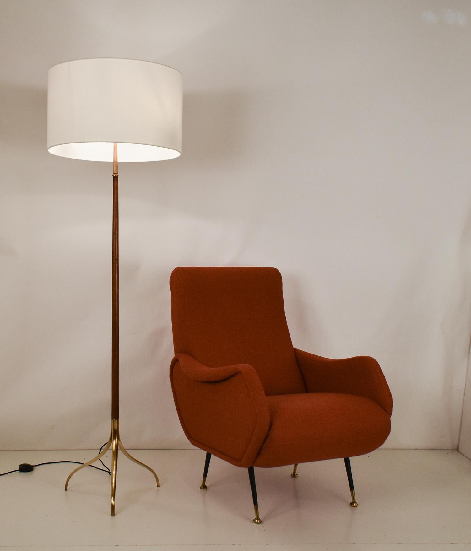 Italian Midcentury Armchair in the Style of Marco Zanuso  , reupholstered 1950's 3