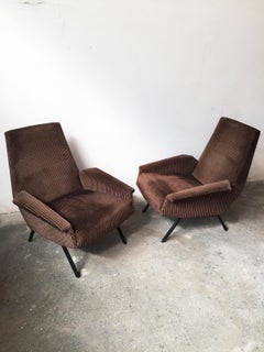 Italian Midcentury Armchair like "Lady Armchair" by Marco Zanuso in Brown, 1950s