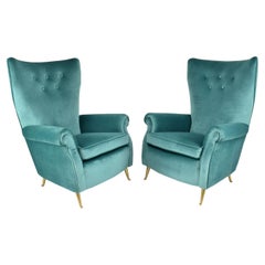 Italian Midcentury Armchairs by ISA Bergamo, Set of Two, 1950s