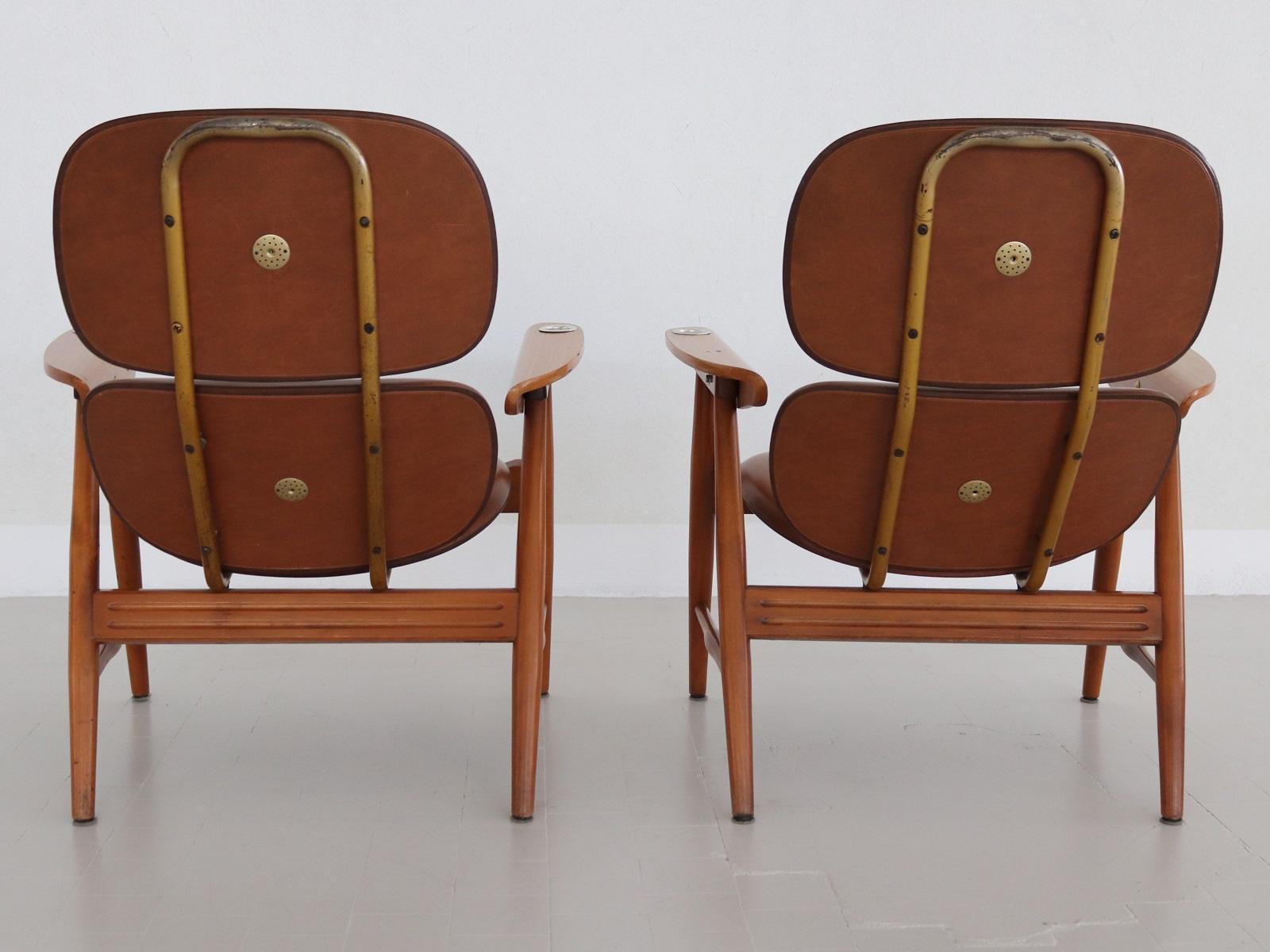 Italian Midcentury Armchairs with Ashtrays by Poltronova, 1960s 5